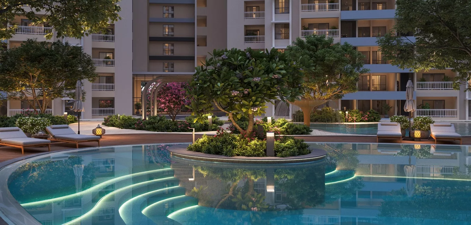 Prestige Group project tower & Swimming pool image